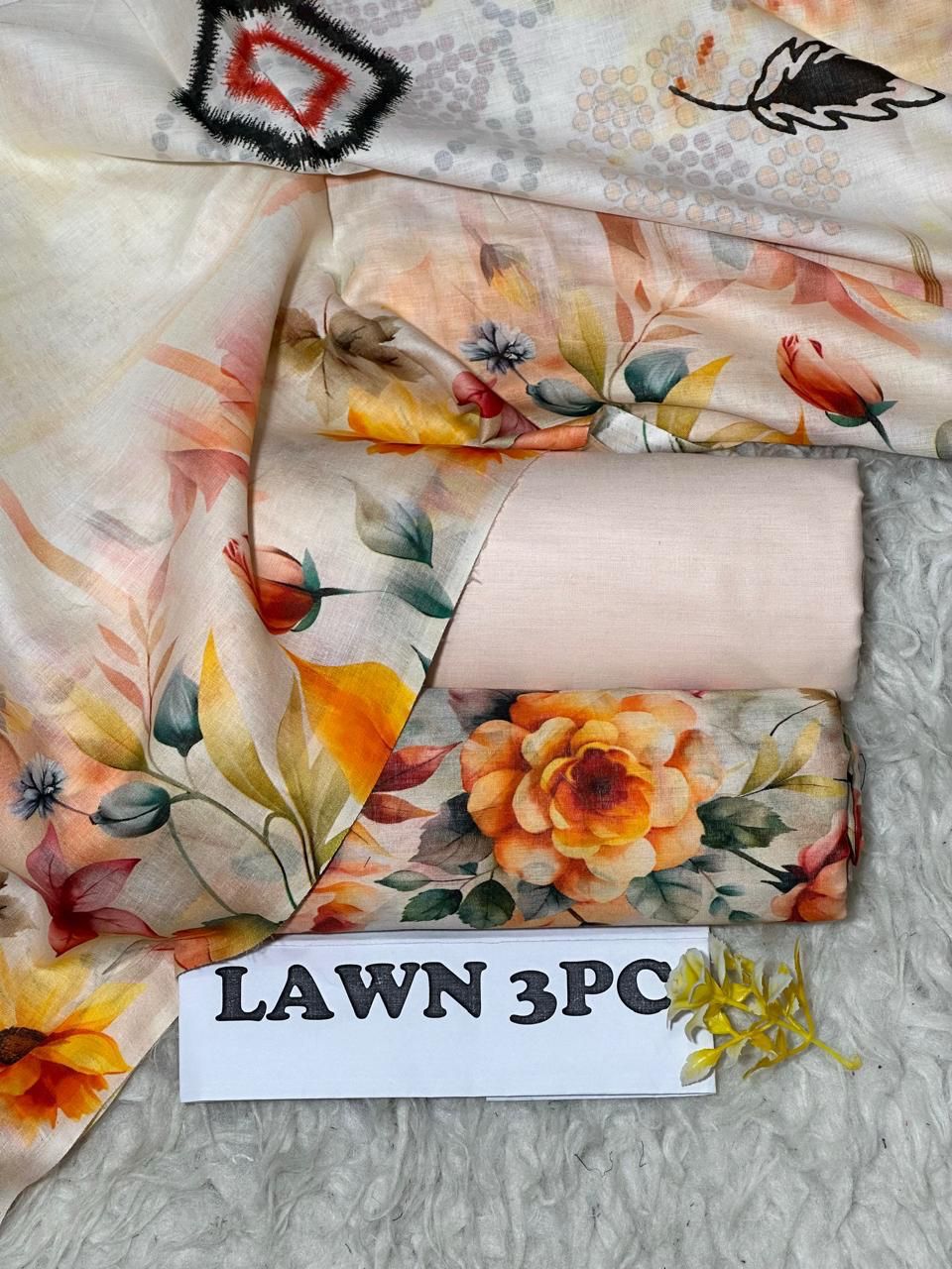 3PC Unstitched Printed Lawn Suit SR0061