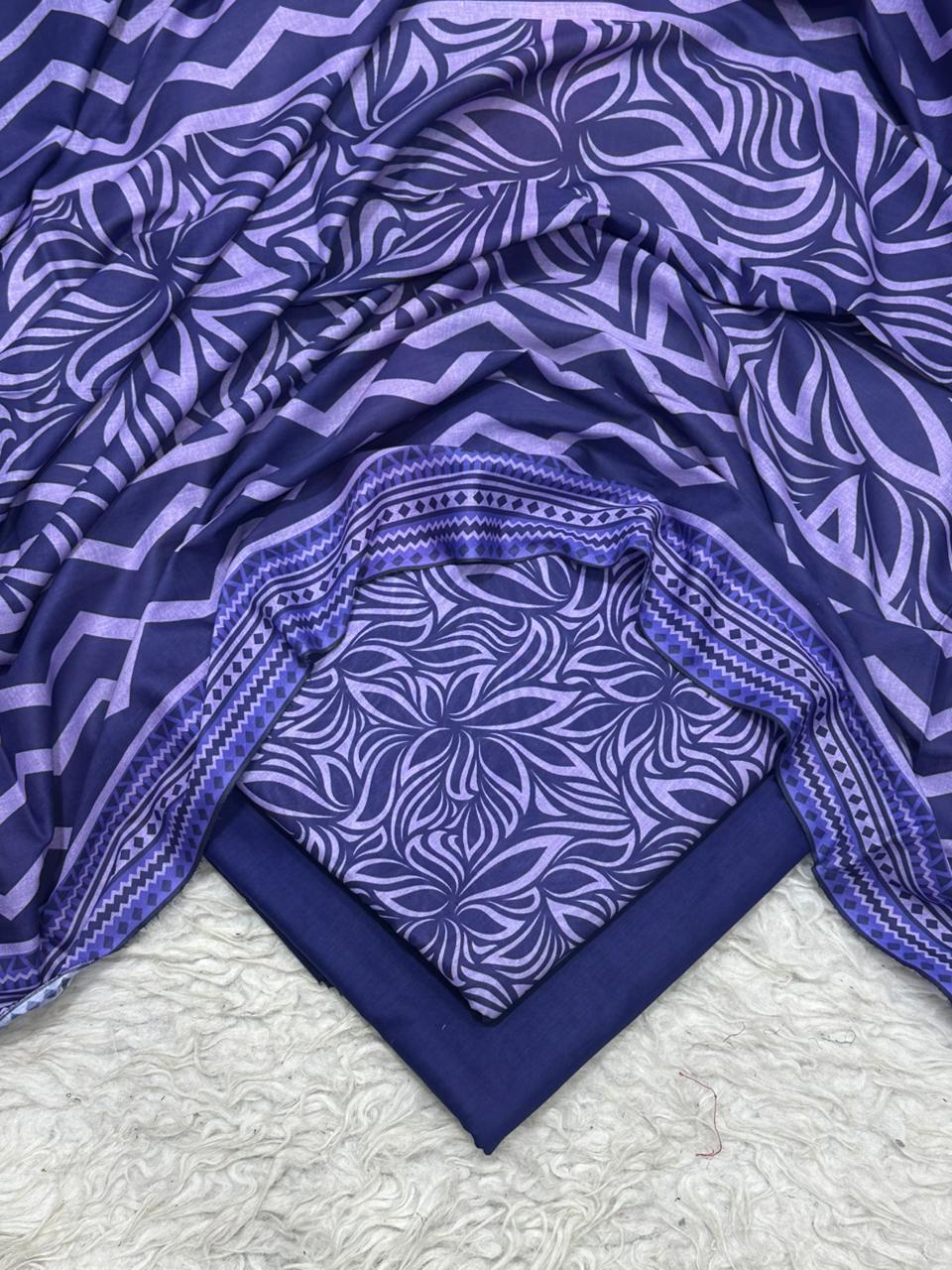 3PC Unstitched Printed Lawn Suit SR0061