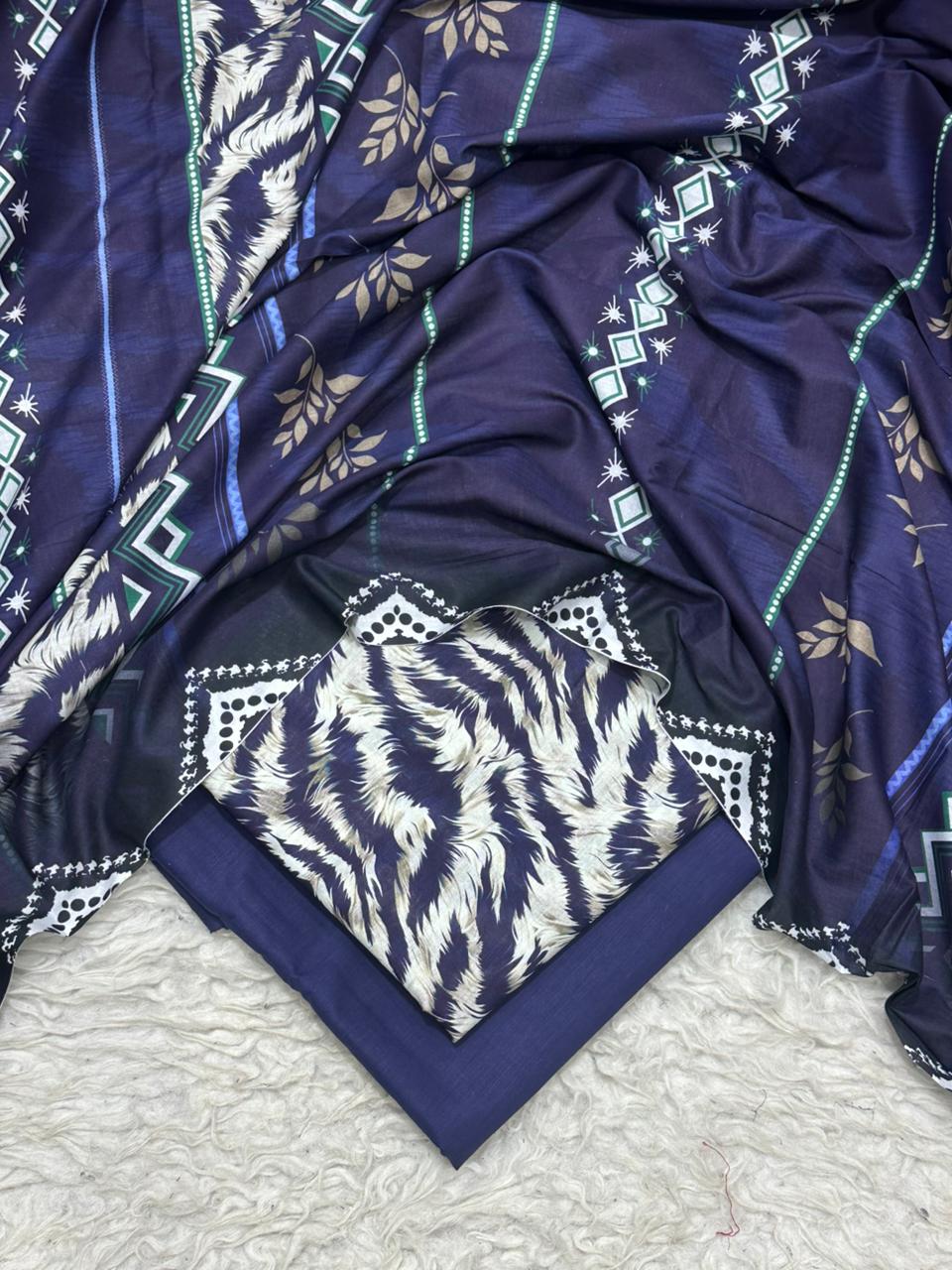 3PC Unstitched Printed Lawn Suit SR0061