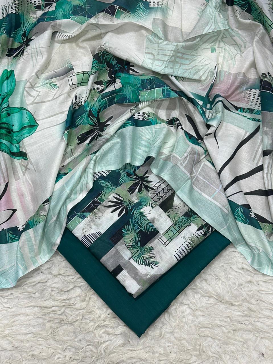 3PC Unstitched Printed Lawn Suit SR0061