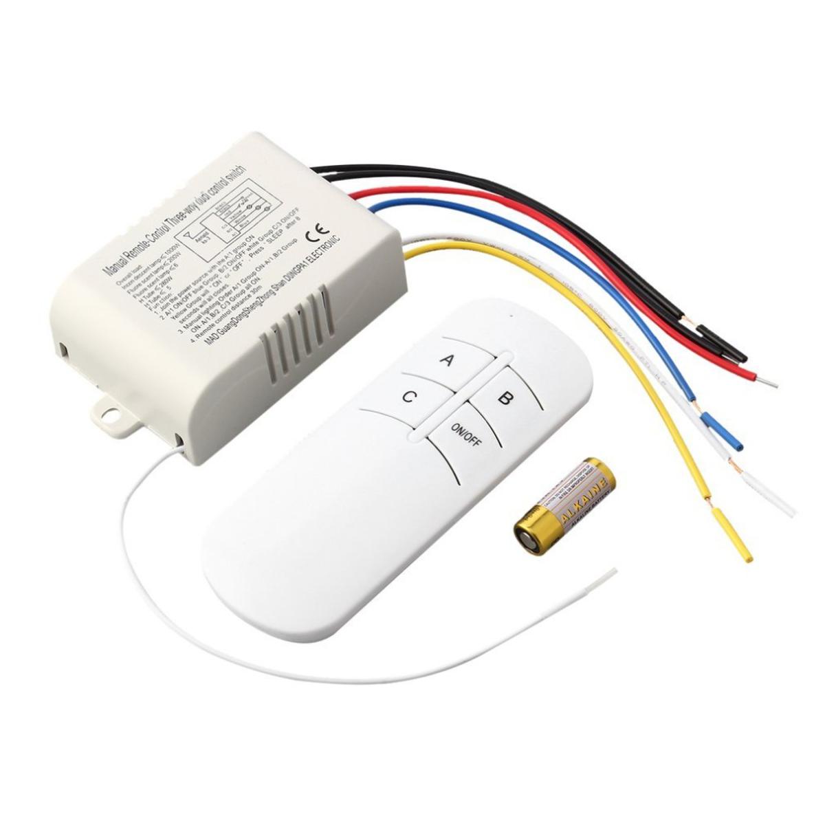 Remote Control Switch Wireless For Light Lamp 220v 3 Way ON/OFF Digital RF