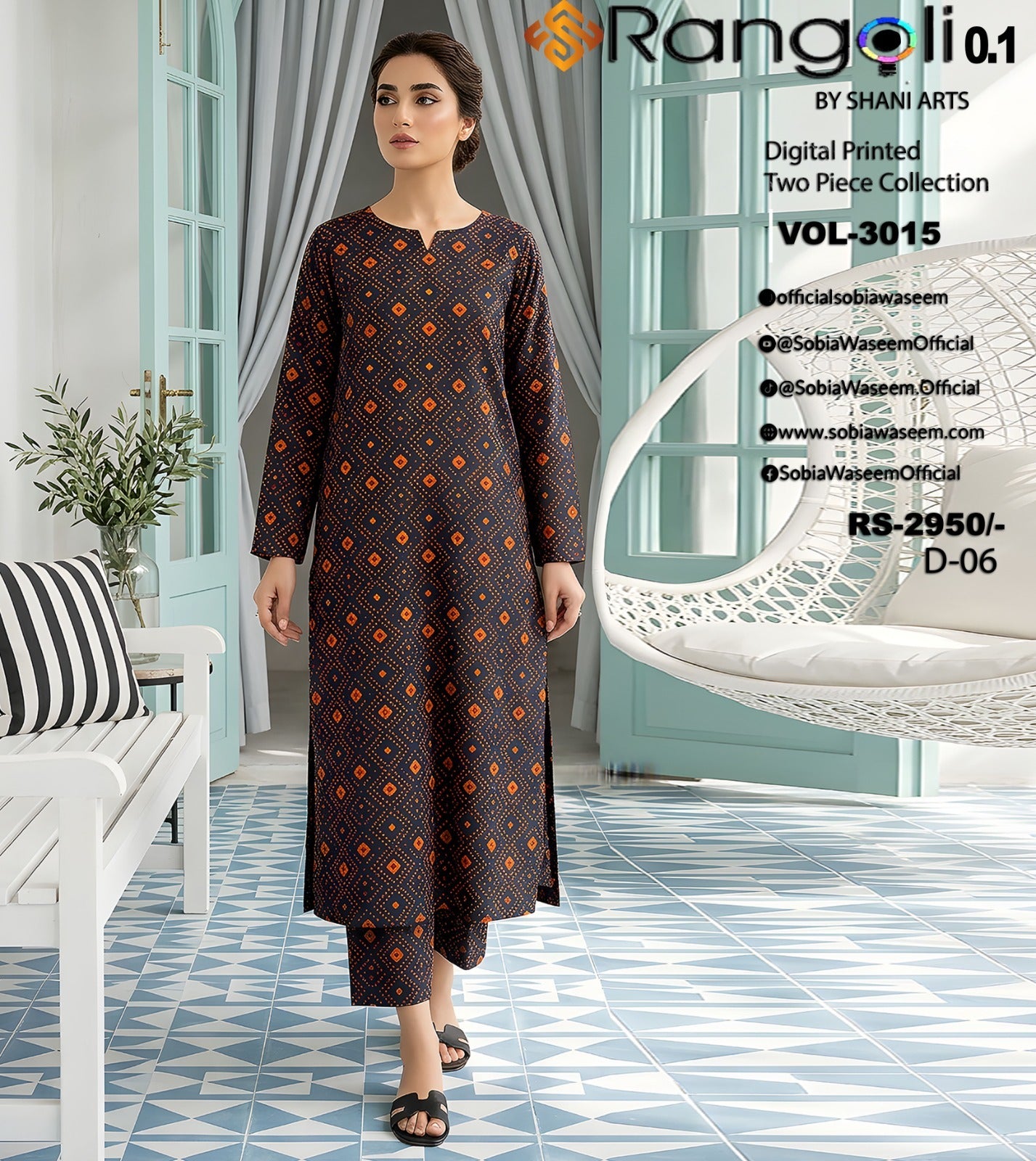 Two Piece Unstitched Digital Printed Lawan SR0041