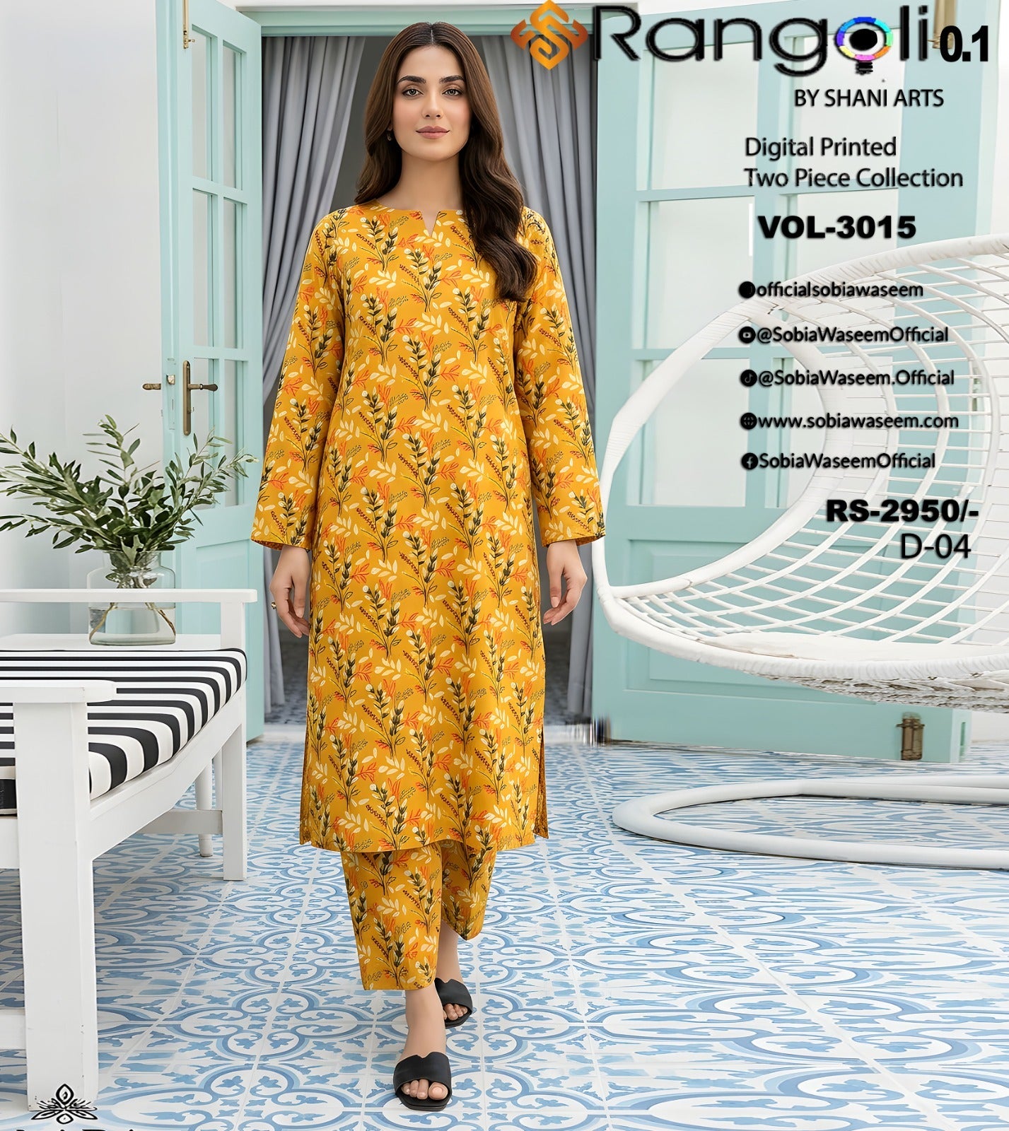 Two Piece Unstitched Digital Printed Lawan SR0041