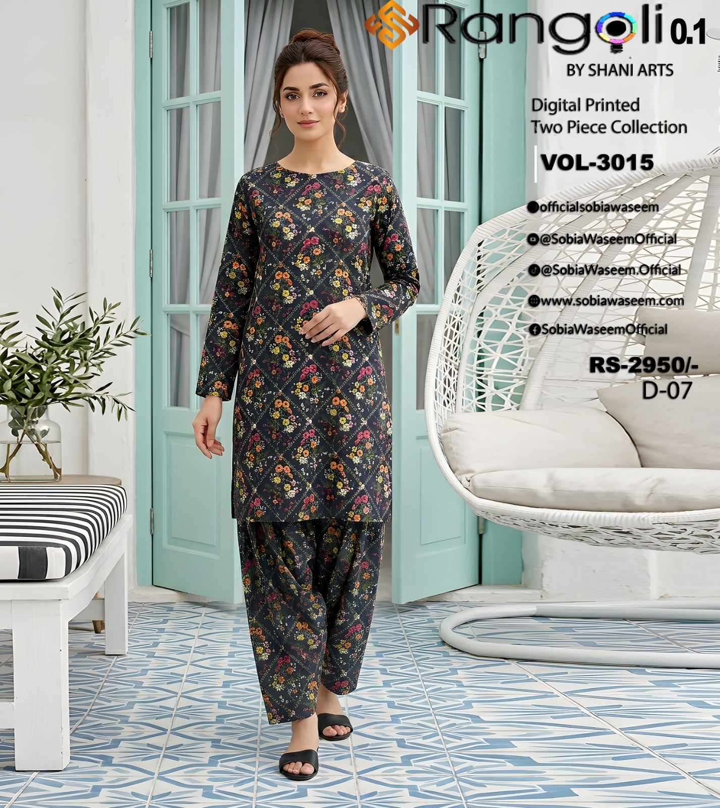 Two Piece Unstitched Digital Printed Lawan SR0041